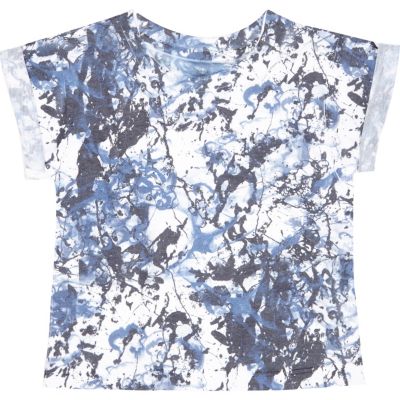 Mini boys blue paint splash t-shirt